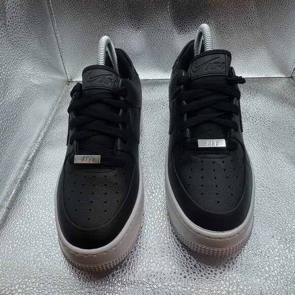 Size 7 Nike Af1 Sage Low Air Force Womens Black White Platform Shoes AR5339-002 - Picture 4 of 10